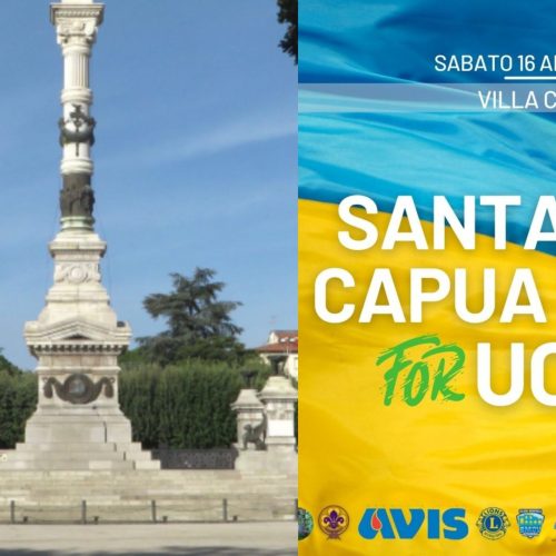 Santa Maria CV for Ucraina, la Villa si colora di giallo/blu