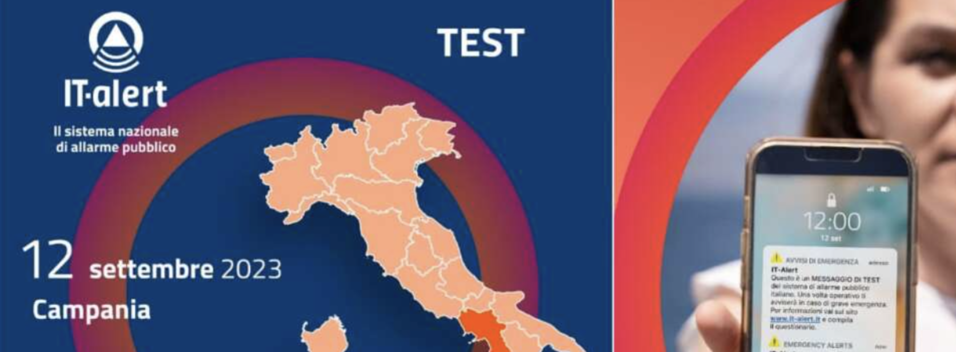 It Alert, il 12 settembre il test arriva anche in Campania